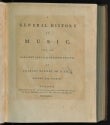 Burney History of Music Title Page