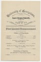 Program for Law Department’s first commencement in 1872