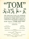 Program for the musical Tom (a retelling of Mark Twain’s Tom Sawyer) at the East Side House in New York