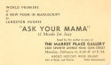 Invitation from Langston Hughes to Margaret Bonds for the first live reading by Hughes of Ask Your Mama: 12 Moods for Jazz (February 6, 1961)