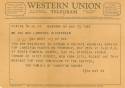 Telegram from the Family of Langston Hughes to Lawrence Richardson and Margaret Bonds