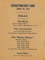 Yells printed for the Georgetown-Navy Game, October 7, 1916