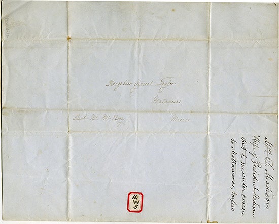 Letter addressed to Gen. Zachary Taylor from Dolley Madison