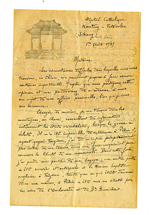 Handwritten letter from Alexandra David-Neel