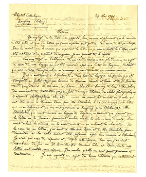 Handwritten letter from Alexandra David-Neel