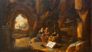 Section of Saints Anthony and Paul in a Cave