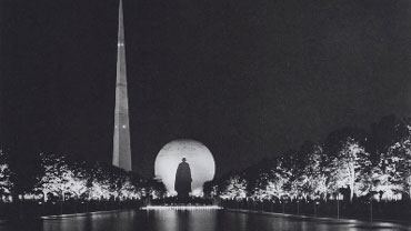 Night view of the Rainbow Avenue at the 1939 World's Fair in New York, from "American Glamour" available in A&AePortal
