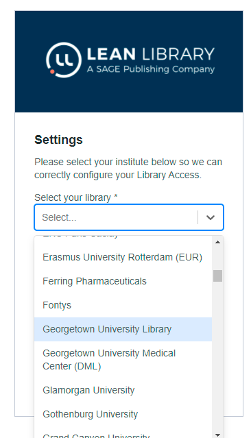 Lean Library setup for Georgetown University