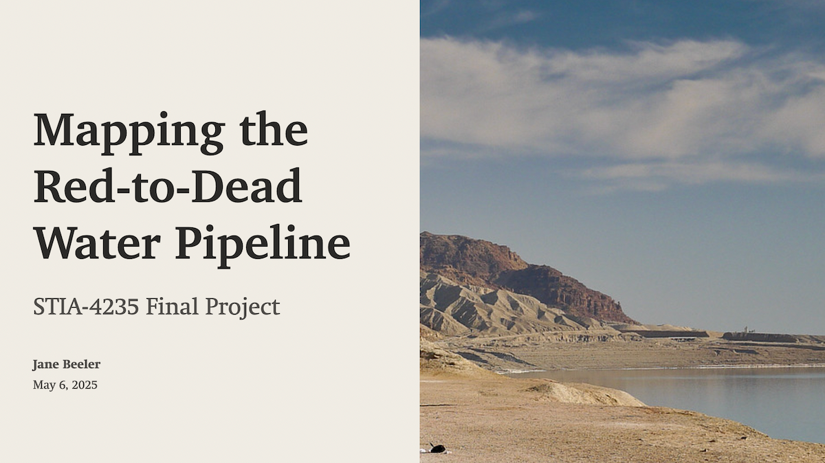 a screen shot of the first section of the StoryMap showing the title next to an image of the sea