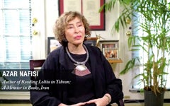 Azar Nafisi, in a screen cap from her oral history.