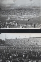 a Page from a scrapbook created by Alvin E. Lesser, C 1941, showing two scenes inside Burdine Stadium
