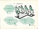 a second page from Everybody’s Football explaining "the T formation," with a cartoon in black and green ink.