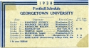 a 1938 football schedule listing games, dates, and locations for the 1938 Georgetown season