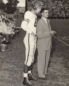 a black and white photograph of Bob Margarita with Dick Losh, 1949