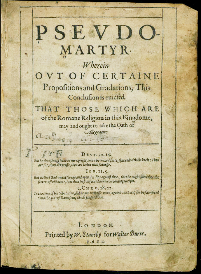 Front Page of Psuedo Martyr