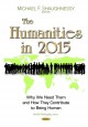 Book cover of The Humanities in 2015, showing silhouettes of a crowd of people superimposed on a map of the world