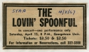 Poster, tickets, and review of performance by The Lovin’ Spoonful, 1967-2
