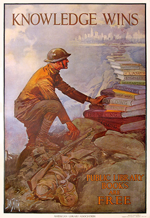 Poster: Knowledge Wins, Public Library Books Are Free