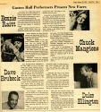 Ad for Gaston Hall performances, including Duke Ellington