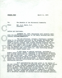 Scan of page one of the typed announcement