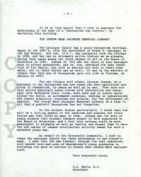 Scan of page two of the typed announcement