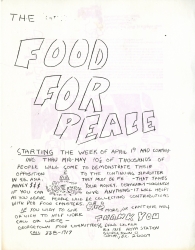 Black and white Food for Peace Committee Flyer