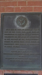 Photograph of bronze plaque listing the names of students who died in the Civil War