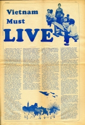 Color newspaper page titled Vietnam Must Live