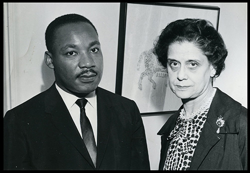 Photo of Lisa Sergio with Martin Luther King Jr.