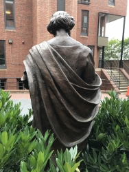Color photograph taken from behind the St. Joseph Statue