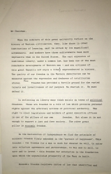 Typed page of the speech