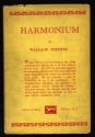 The dust jacket for Harmonium, rather plain with red text on yellow paper and the Alfred A. Knopf logo