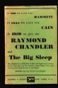front cover of the advance reading copy of The Big Sleep, black text on green paper with the Alfred A. Knopf logo