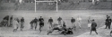 a black and white photograph of The Hoyas in action against the University of Pennsylvania in 1924, Ye Domesday Booke, 1925