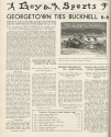 the first page of an article with the headline “Georgetown Ties Bucknell 6-6”, The Hoya, November 23, 1932