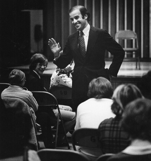 Then-Senator Joe Biden speaking at the Georgetown Lecture Fund in 1977