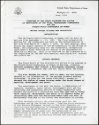 Overview of the Draft Platform for Action, page 1