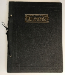Scarborough Lecture Notebook, front cover, stamped in gold University Loose Leaf Note Book