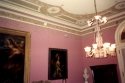 View of a corner of Carroll Parlor, showing the upper walls and ceiling