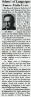 “School of Languages Names Alatis Dean.” Georgetown Today, July, 1973