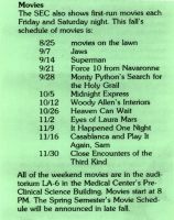 SEC movie schedule, fall 1979