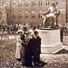 Photo from the unveiling ceremony for the statue of John Carroll which faces the University's main entrance, 1912