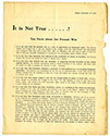 "It is not true" pamphlet, front