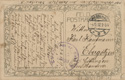 Feldpostkarten, address side with German handwriting and postmark from Warsaw