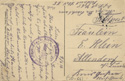 Feldpostkarten, address side with handwriting in German and First Battalion Infantry Regiment 365 postmark