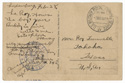 Postcard, address side with U.S. Military Postal Express postmark and A.E.F. censor handstamp