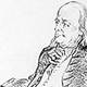 Benjamin Franklin seated, in ¾ profile, Black conte on wove paper