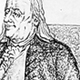 Benjamin Franklin, Black conte on wove paper