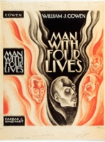 Book jacket design for The Man with Four Lives by Lynd Ward