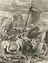 The sirens of mythology tempt men passing by in a ship